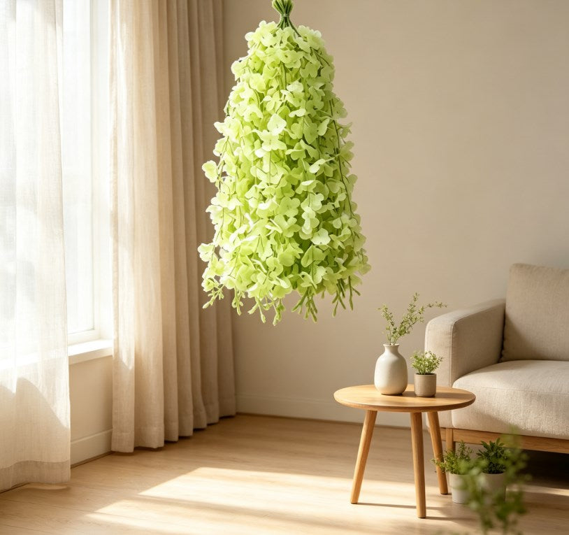 58-Piece Artificial Simulation Green Wisteria Set, Realistic Hanging Ivy and Flowers for Wedding Arches, Garden, Patio, and Ceiling Decor