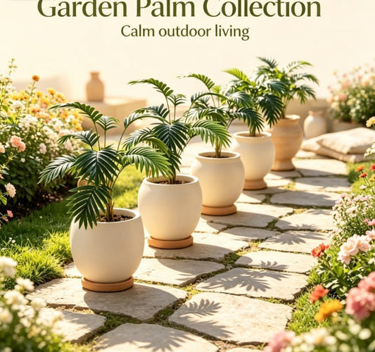 2-Piece Large Artificial Tropical Palm Tree Set, Maintenance-Free Fake Green Plants for Balcony and Courtyard Outdoor Decor