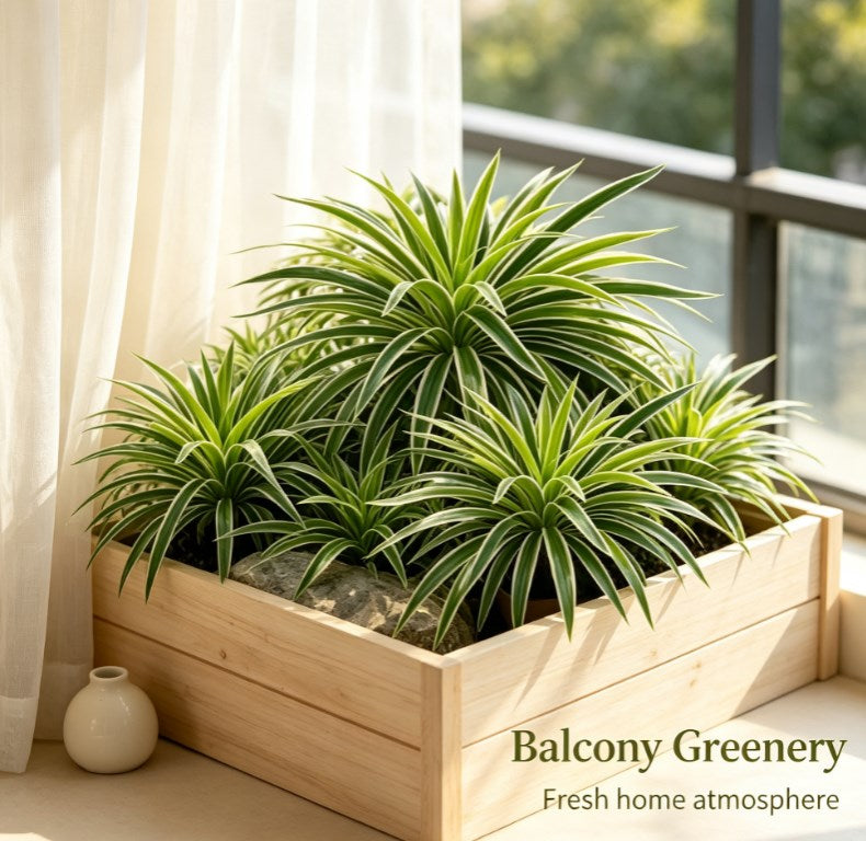 3-Piece Artificial Spider Plant with Slender Drooping Leaves, Realistic Fake Hanging Greenery for Indoor and Outdoor Decor