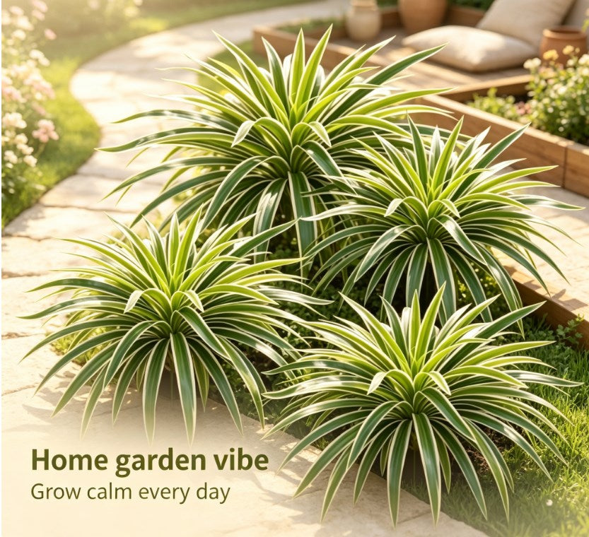 3-Piece Artificial Spider Plant with Slender Drooping Leaves, Realistic Fake Hanging Greenery for Indoor and Outdoor Decor