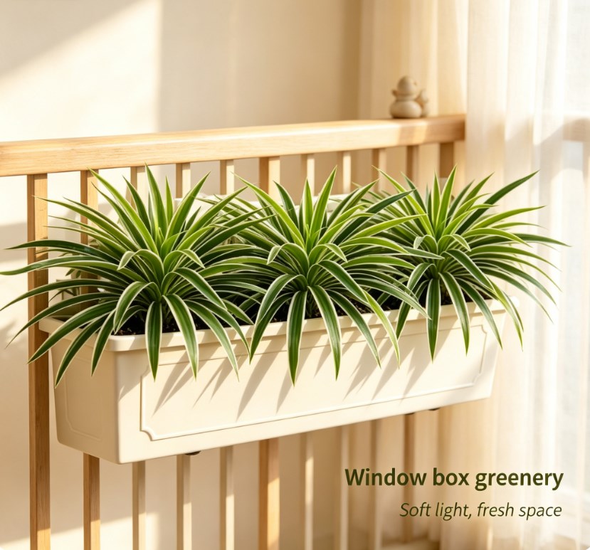 3-Piece Artificial Spider Plant with Slender Drooping Leaves, Realistic Fake Hanging Greenery for Indoor and Outdoor Decor