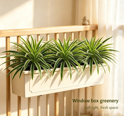 3-Piece Artificial Spider Plant with Slender Drooping Leaves, Realistic Fake Hanging Greenery for Indoor and Outdoor Decor
