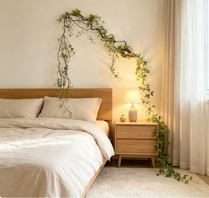 57-Inch Artificial Vines Branches, Faux Greenery Twigs with Leaves for Decorative Wall-Mounted Home and Wedding Display