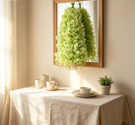 58-Piece Artificial Simulation Green Wisteria Set, Realistic Hanging Ivy and Flowers for Wedding Arches, Garden, Patio, and Ceiling Decor