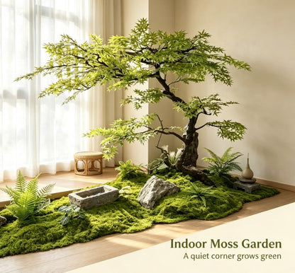Artificial Green Moss Sheets, Realistic Fake Moss Mats for Indoor and Outdoor Garden, Pot Cultivation, and Wedding Decor