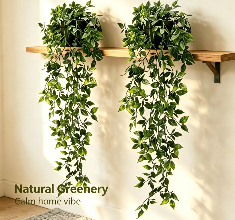 Large Artificial Green Plants in Pots, Fake Potted Foliage for Living Room Office Shelf Wedding Decor