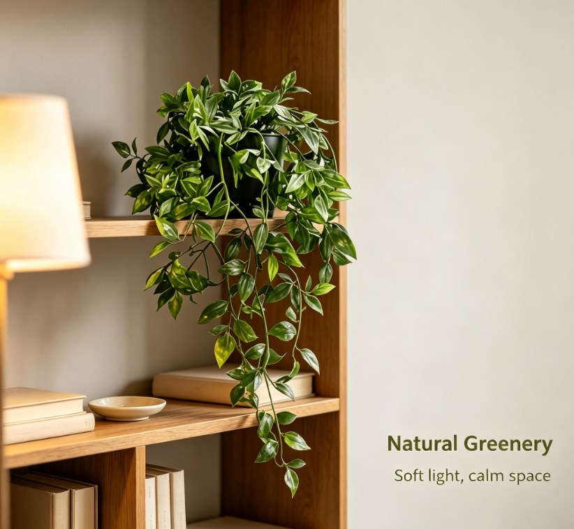 Large Artificial Green Plants in Pots, Fake Potted Foliage for Living Room Office Shelf Wedding Decor