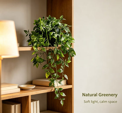 Large Artificial Green Plants in Pots, Fake Potted Foliage for Living Room Office Shelf Wedding Decor