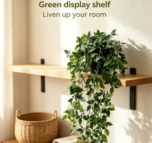 Large Artificial Green Plants in Pots, Fake Potted Foliage for Living Room Office Shelf Wedding Decor
