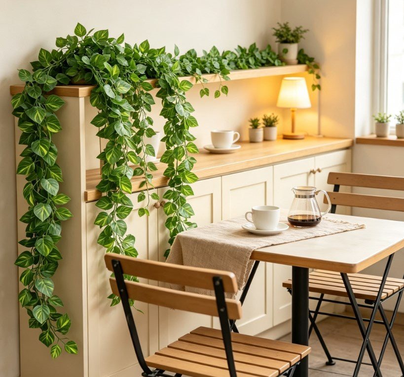 Realistic Artificial Green Ivy Leaf Wall Hanging, Faux Greenery for Indoor and Outdoor Garden, Wedding, and Home Decor